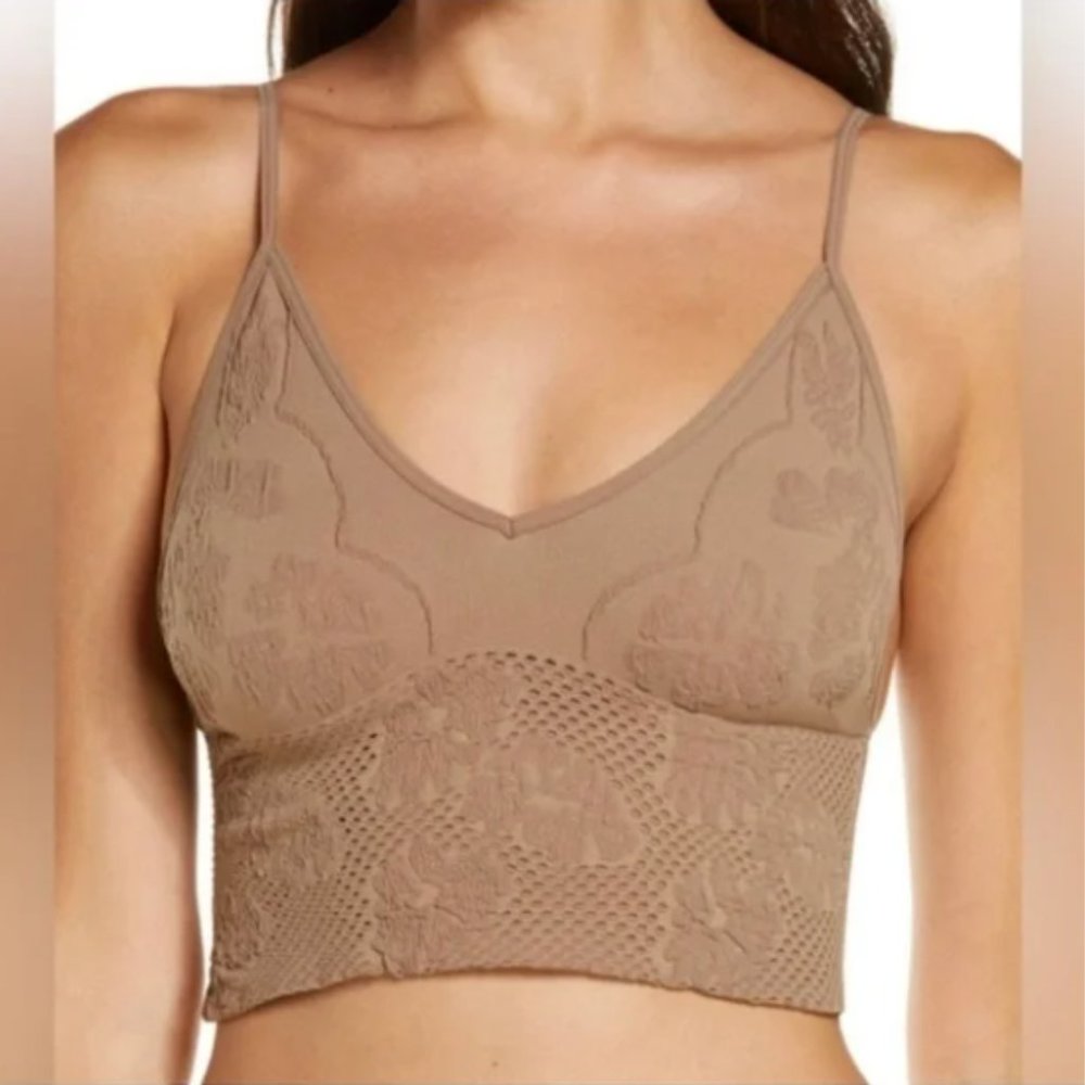 Free People Candy Seamless Bra Sand Women's XS/S NEW